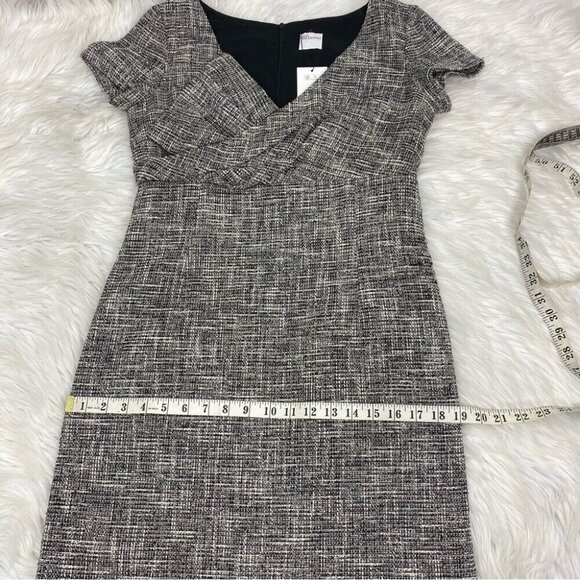 Valentino Red‎ Women's Black White V-Neck Luxury Tweed Designer Dress IT 44/C36 - Picture 13 of 15